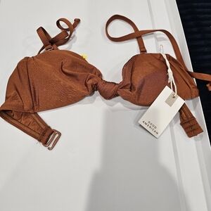 Good American Rust Bikini Top